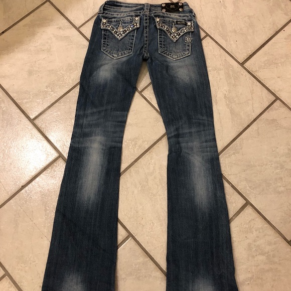Girls kids size 12 miss me jeans boot bling 23 - Picture 4 of 6